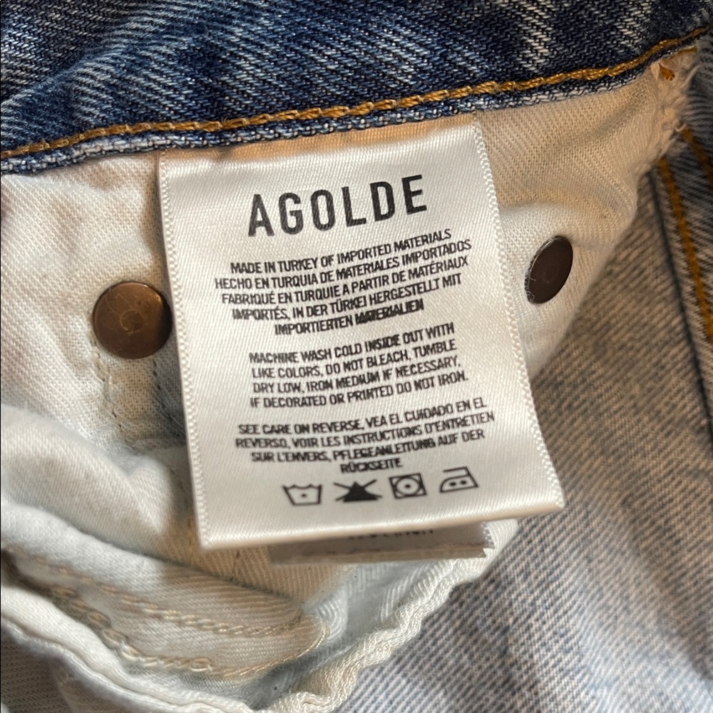 Agolde Light Blue Straight Leg Jeans - Picture 6 of 16
